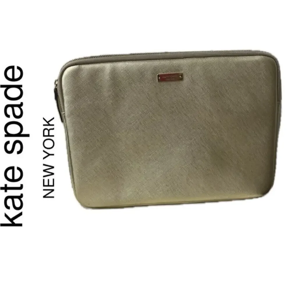 KATE SPADE LAPTOP NOTEBOOK CASE METALLIC GOLD 13 ‘ VERSATILE FUNCTIONAL